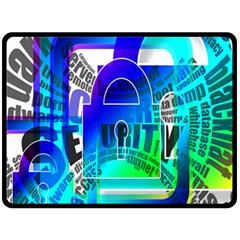 Security Castle Sure Padlock Fleece Blanket (large)  by Nexatart