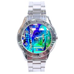 Security Castle Sure Padlock Stainless Steel Analogue Watch by Nexatart