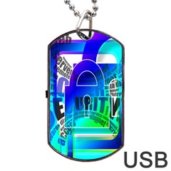 Security Castle Sure Padlock Dog Tag Usb Flash (one Side) by Nexatart