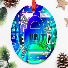 Security Castle Sure Padlock Ornament (oval Filigree) by Nexatart