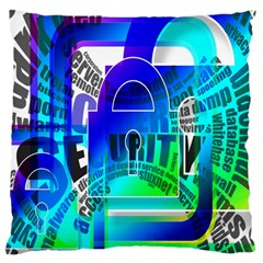 Security Castle Sure Padlock Large Cushion Case (one Side) by Nexatart