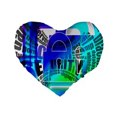 Security Castle Sure Padlock Standard 16  Premium Heart Shape Cushions by Nexatart