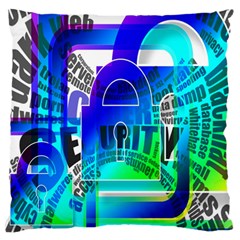 Security Castle Sure Padlock Standard Flano Cushion Case (one Side) by Nexatart