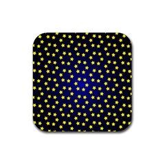 Star Christmas Yellow Rubber Coaster (square)  by Nexatart