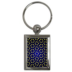 Star Christmas Yellow Key Chains (rectangle)  by Nexatart