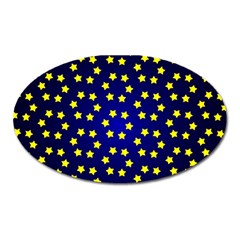 Star Christmas Yellow Oval Magnet by Nexatart