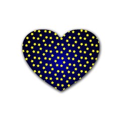 Star Christmas Yellow Heart Coaster (4 Pack)  by Nexatart