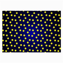 Star Christmas Yellow Large Glasses Cloth (2-side) by Nexatart