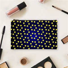 Star Christmas Yellow Cosmetic Bag (medium)  by Nexatart