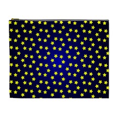 Star Christmas Yellow Cosmetic Bag (xl) by Nexatart