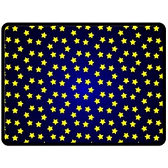 Star Christmas Yellow Double Sided Fleece Blanket (large) 