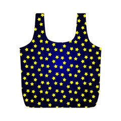 Star Christmas Yellow Full Print Recycle Bags (m)  by Nexatart