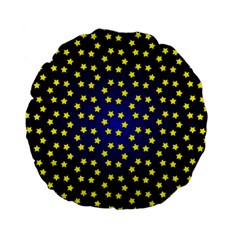 Star Christmas Yellow Standard 15  Premium Flano Round Cushions by Nexatart