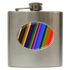 Strip Colorful Pipes Books Color Hip Flask (6 Oz) by Nexatart