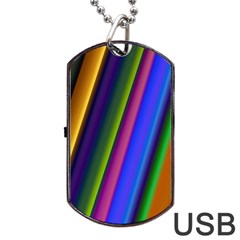 Strip Colorful Pipes Books Color Dog Tag Usb Flash (two Sides) by Nexatart