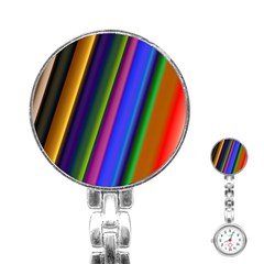 Strip Colorful Pipes Books Color Stainless Steel Nurses Watch by Nexatart