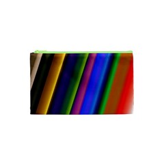 Strip Colorful Pipes Books Color Cosmetic Bag (xs) by Nexatart