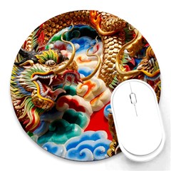 Thailand Bangkok Temple Roof Asia Round Mousepads by Nexatart