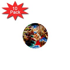 Thailand Bangkok Temple Roof Asia 1  Mini Buttons (10 Pack)  by Nexatart