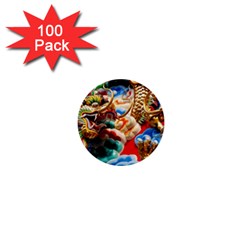 Thailand Bangkok Temple Roof Asia 1  Mini Buttons (100 Pack) 