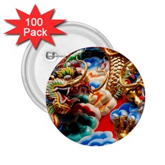 Thailand Bangkok Temple Roof Asia 2 25  Buttons (100 Pack)  by Nexatart