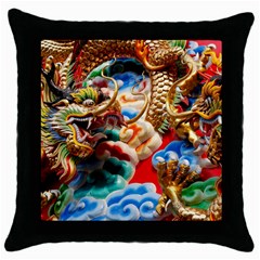 Thailand Bangkok Temple Roof Asia Throw Pillow Case (black) by Nexatart