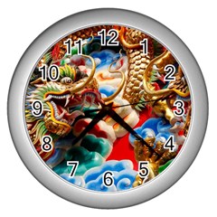 Thailand Bangkok Temple Roof Asia Wall Clocks (silver)  by Nexatart