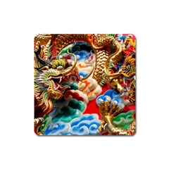 Thailand Bangkok Temple Roof Asia Square Magnet by Nexatart