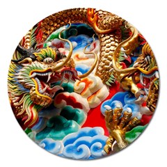 Thailand Bangkok Temple Roof Asia Magnet 5  (round) by Nexatart