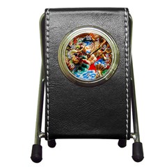 Thailand Bangkok Temple Roof Asia Pen Holder Desk Clocks by Nexatart