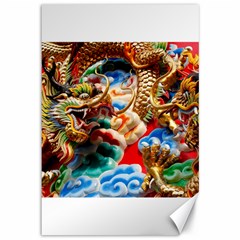 Thailand Bangkok Temple Roof Asia Canvas 12  X 18   by Nexatart