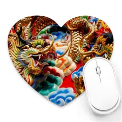 Thailand Bangkok Temple Roof Asia Heart Mousepads by Nexatart