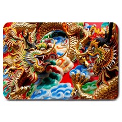 Thailand Bangkok Temple Roof Asia Large Doormat  by Nexatart