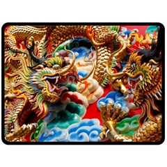 Thailand Bangkok Temple Roof Asia Fleece Blanket (large)  by Nexatart