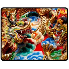 Thailand Bangkok Temple Roof Asia Fleece Blanket (medium)  by Nexatart