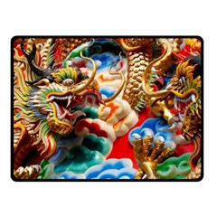 Thailand Bangkok Temple Roof Asia Fleece Blanket (small) by Nexatart