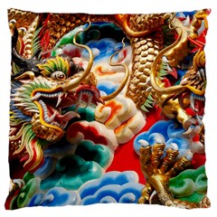 Thailand Bangkok Temple Roof Asia Large Cushion Case (two Sides) by Nexatart