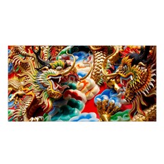 Thailand Bangkok Temple Roof Asia Satin Shawl by Nexatart