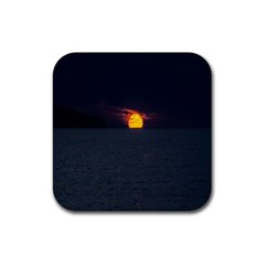 Sunset Ocean Azores Portugal Sol Rubber Coaster (square)  by Nexatart