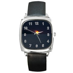 Sunset Ocean Azores Portugal Sol Square Metal Watch by Nexatart