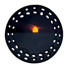 Sunset Ocean Azores Portugal Sol Ornament (round Filigree) by Nexatart