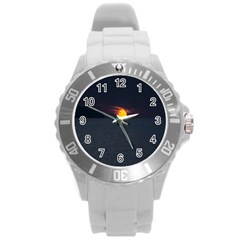 Sunset Ocean Azores Portugal Sol Round Plastic Sport Watch (l) by Nexatart