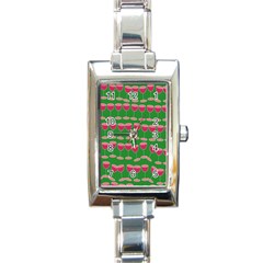 Wine Red Champagne Glass Red Wine Rectangle Italian Charm Watch