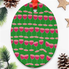 Wine Red Champagne Glass Red Wine Ornament (Oval)