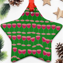 Wine Red Champagne Glass Red Wine Ornament (Star)