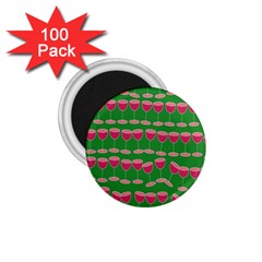 Wine Red Champagne Glass Red Wine 1.75  Magnets (100 pack) 