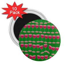 Wine Red Champagne Glass Red Wine 2.25  Magnets (10 pack) 