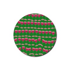 Wine Red Champagne Glass Red Wine Rubber Coaster (Round) 