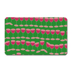 Wine Red Champagne Glass Red Wine Magnet (Rectangular)