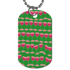 Wine Red Champagne Glass Red Wine Dog Tag (One Side)